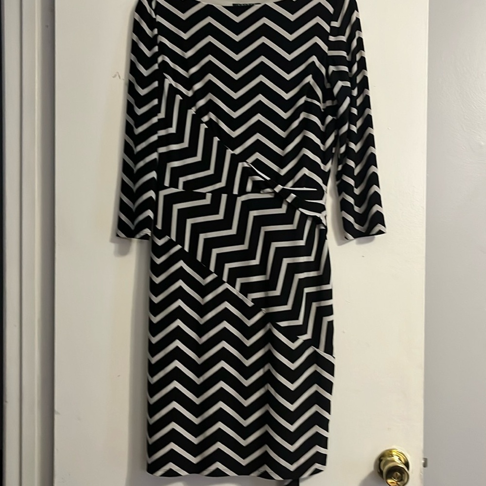 Ralph Lauren Chevron Faux Wrap Dress